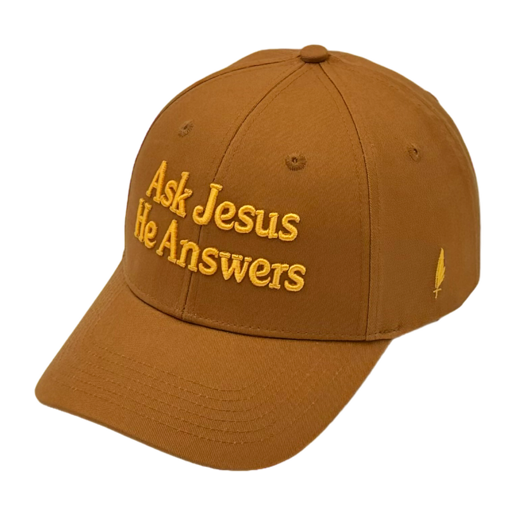 ASK JESUS HE ANSWERS CHRISTIAN CAP - FRENCH TOAST
