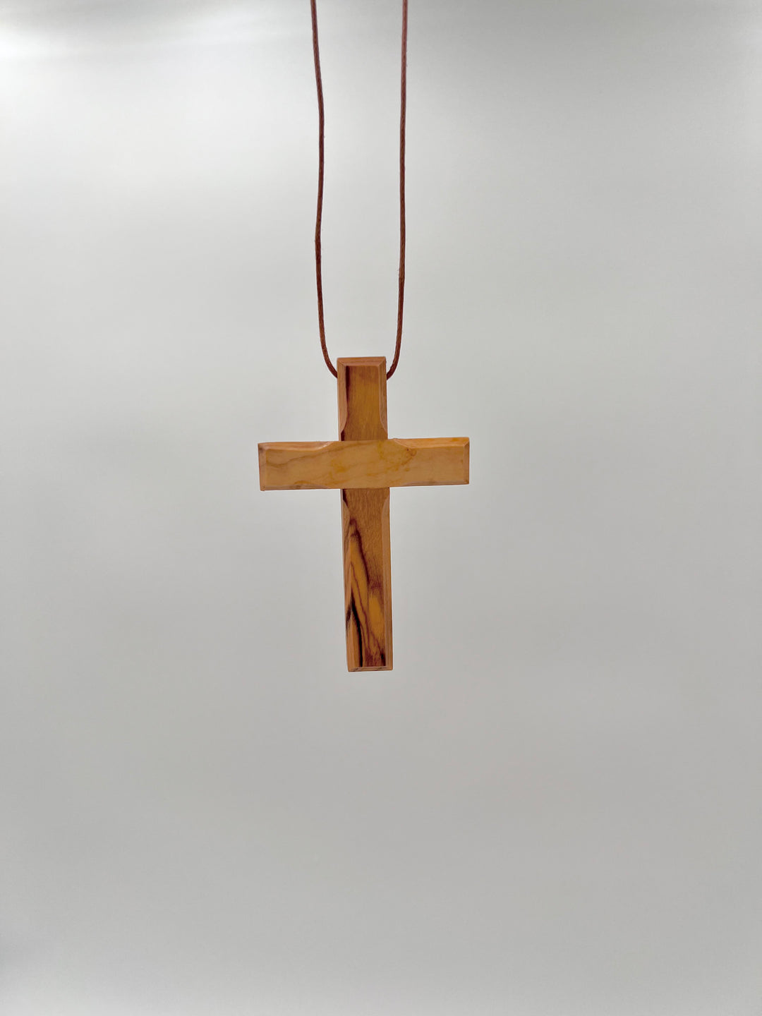 Authentic Olive Wood Christian Cross Necklace from Bethlehem